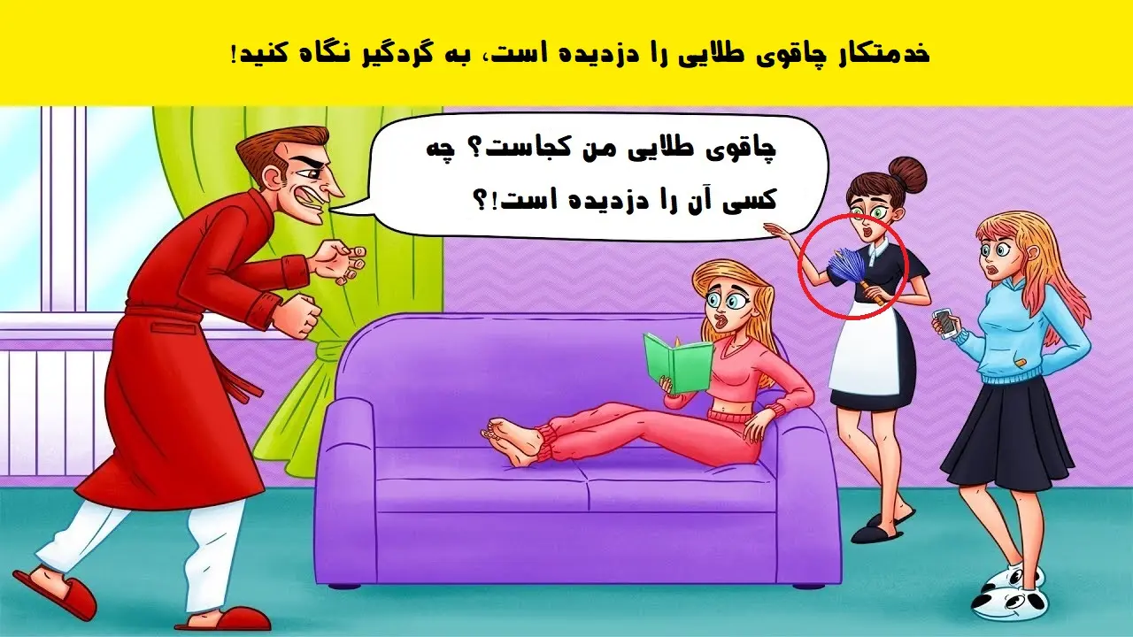 فقط یه کارآگاه واقعی تو 7 ثانیه دزد چاقو رو پیدا میکنه | تست هوش تست هوش